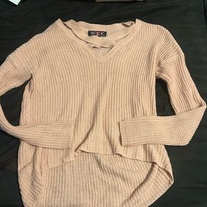 Pink knitted sweater